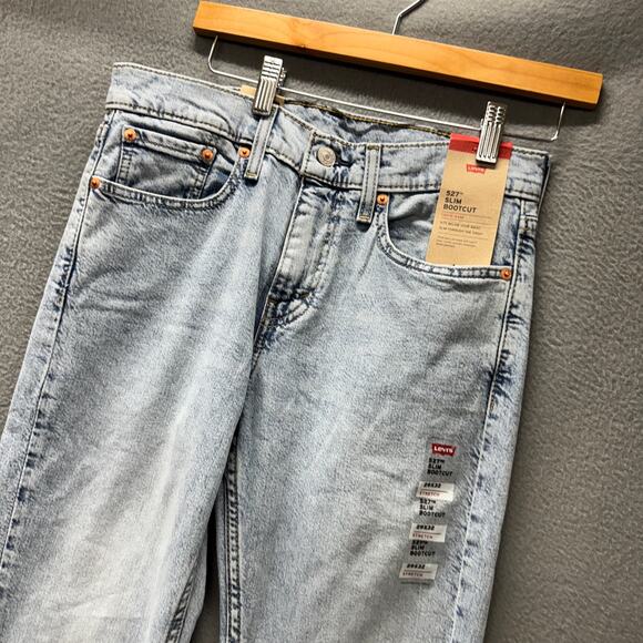 Levi's 527 Jeans Mens 29x32 ACTUAL Slim Bootcut Fit Light Wash Blue Denim NEW - Picture 8 of 9